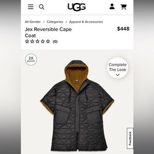 NWOT UGG Jex reversible cape coat